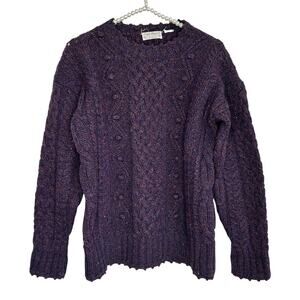 VTG Derek Rayne Cable Knit Fisherman Grannycore Sweater Womens Medium Cabincore